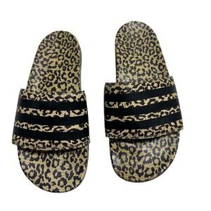 Adidas Adilette Comfort Slides Sandals Women's Size 7 Leopard Animal Print Pool
